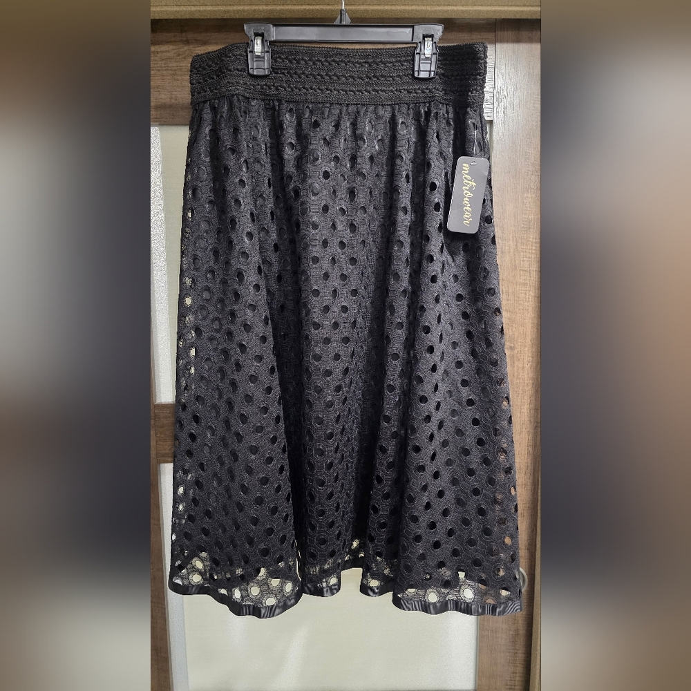 Black Eyelet Crochet Lace Skirt